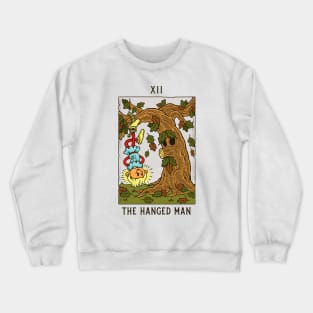 Hanged Man - Mystical Medleys - Vintage Cartoon Tarot (White) Crewneck Sweatshirt